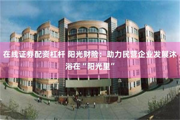 在线证劵配资杠杆 阳光财险：助力民营企业发展沐浴在“阳光里”