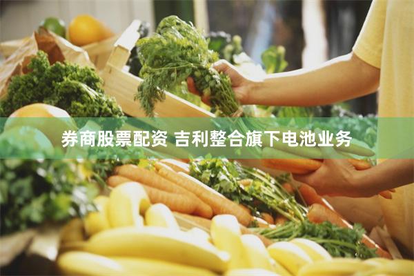 券商股票配资 吉利整合旗下电池业务