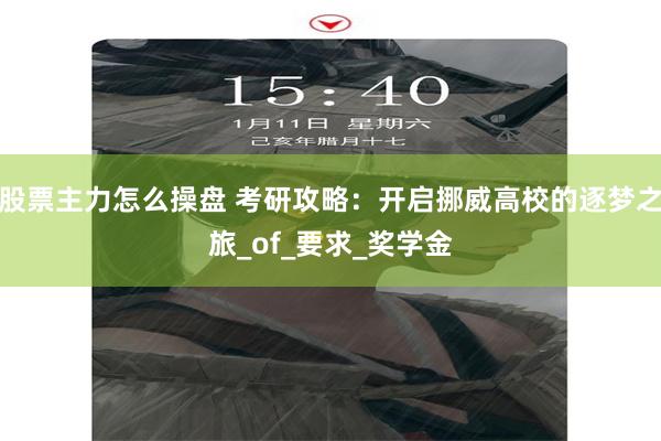 股票主力怎么操盘 考研攻略：开启挪威高校的逐梦之旅_of_要求_奖学金