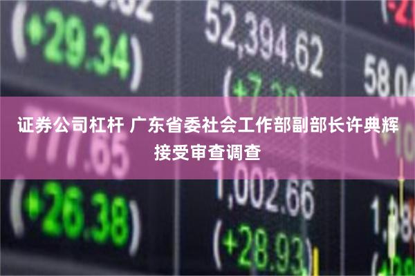 证券公司杠杆 广东省委社会工作部副部长许典辉接受审查调查