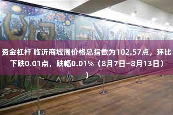 资金杠杆 临沂商城周价格总指数为102.57点，环比下跌0.01点，跌幅0.01%（8月7日—8月13日）