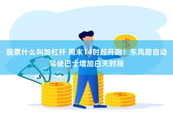 股票什么叫加杠杆 周末14时起开跑！东风路自动驾驶巴士增加白天时段