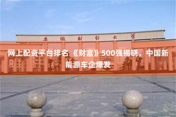 网上配资平台排名 《财富》500强揭晓，中国新能源车企爆发