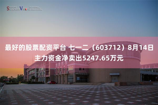 最好的股票配资平台 七一二（603712）8月14日主力资金净卖出5247.65万元