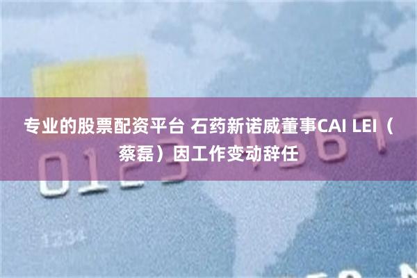 专业的股票配资平台 石药新诺威董事CAI LEI（蔡磊）因工作变动辞任