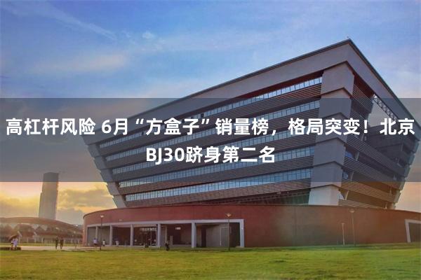 高杠杆风险 6月“方盒子”销量榜，格局突变！北京BJ30跻身第二名