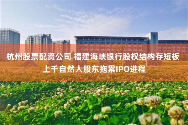 杭州股票配资公司 福建海峡银行股权结构存短板 上千自然人股东拖累IPO进程