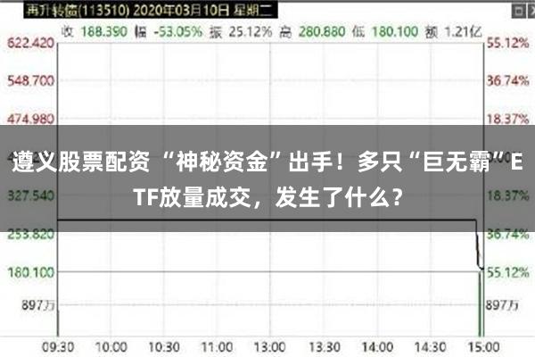 遵义股票配资 “神秘资金”出手！多只“巨无霸”ETF放量成交，发生了什么？