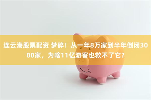 连云港股票配资 梦碎!从一年8万家到半年倒闭3000家,为啥11亿游客也救不了它?