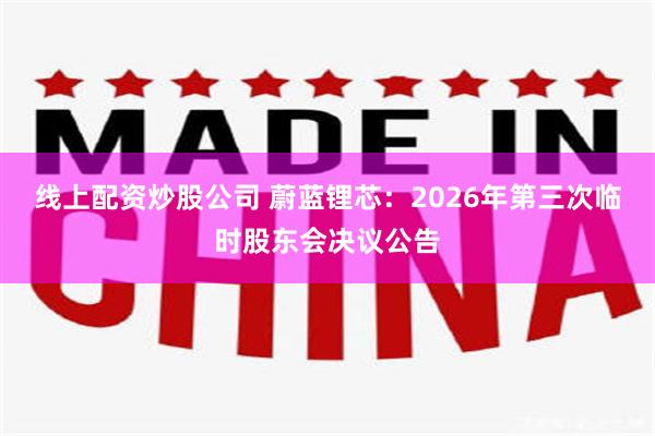线上配资炒股公司 蔚蓝锂芯：2026年第三次临时股东会决议公告