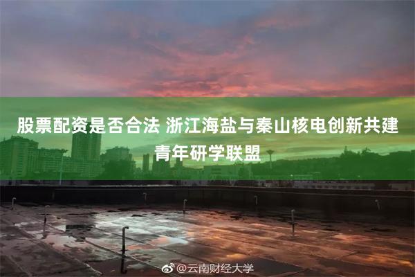 股票配资是否合法 浙江海盐与秦山核电创新共建青年研学联盟