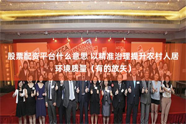 股票配资平台什么意思 以精准治理提升农村人居环境质量（有的放矢）